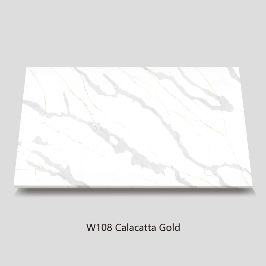 W108 Calacatta Gold Quartz – Subtle Warmth, Timeless Luxury
