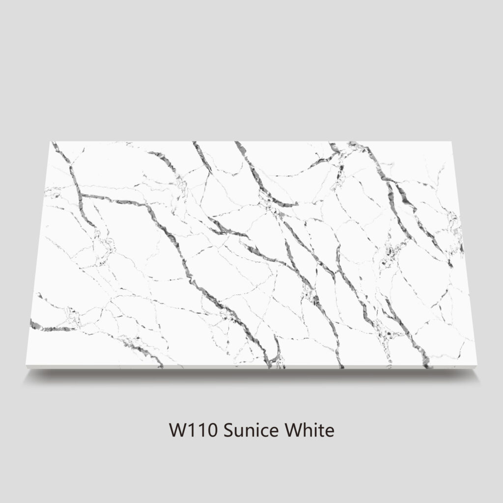 W110 Sunice White Quartz – Bold Contrast, Modern Sophistication